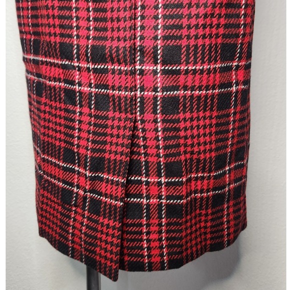 Vintage Plaid pencil skirt mid-rise midi length size 28 Dark‎ Academia - Picture 4 of 11